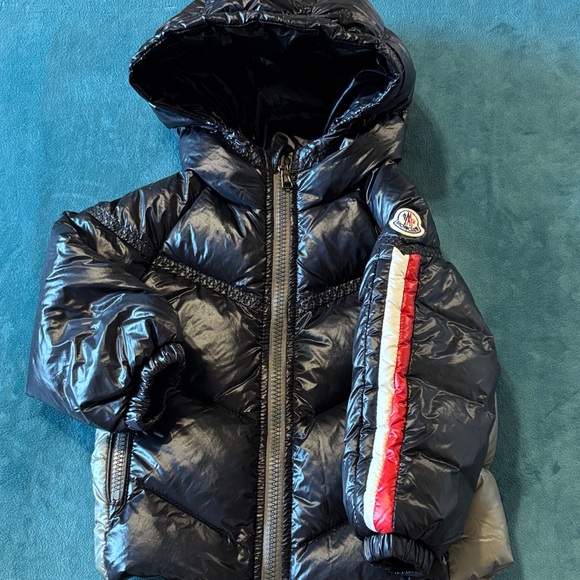 Moncler Dark Blue Hooded Puffer Jacket - Picture 1 of 13